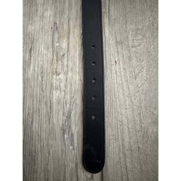 Gucci Black Leather Marmont Belt Silver Double G Italy Kid's Large - Picture 5 of 12